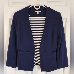 Skies Are Blue Navy Blazer with Striped Lining Pocket Detail Women’s XS